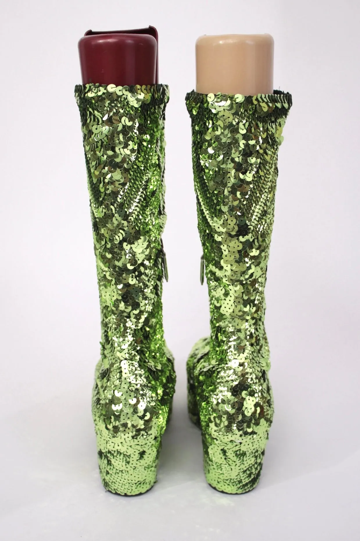 2021 Prada Runway Sequin Platform Boots