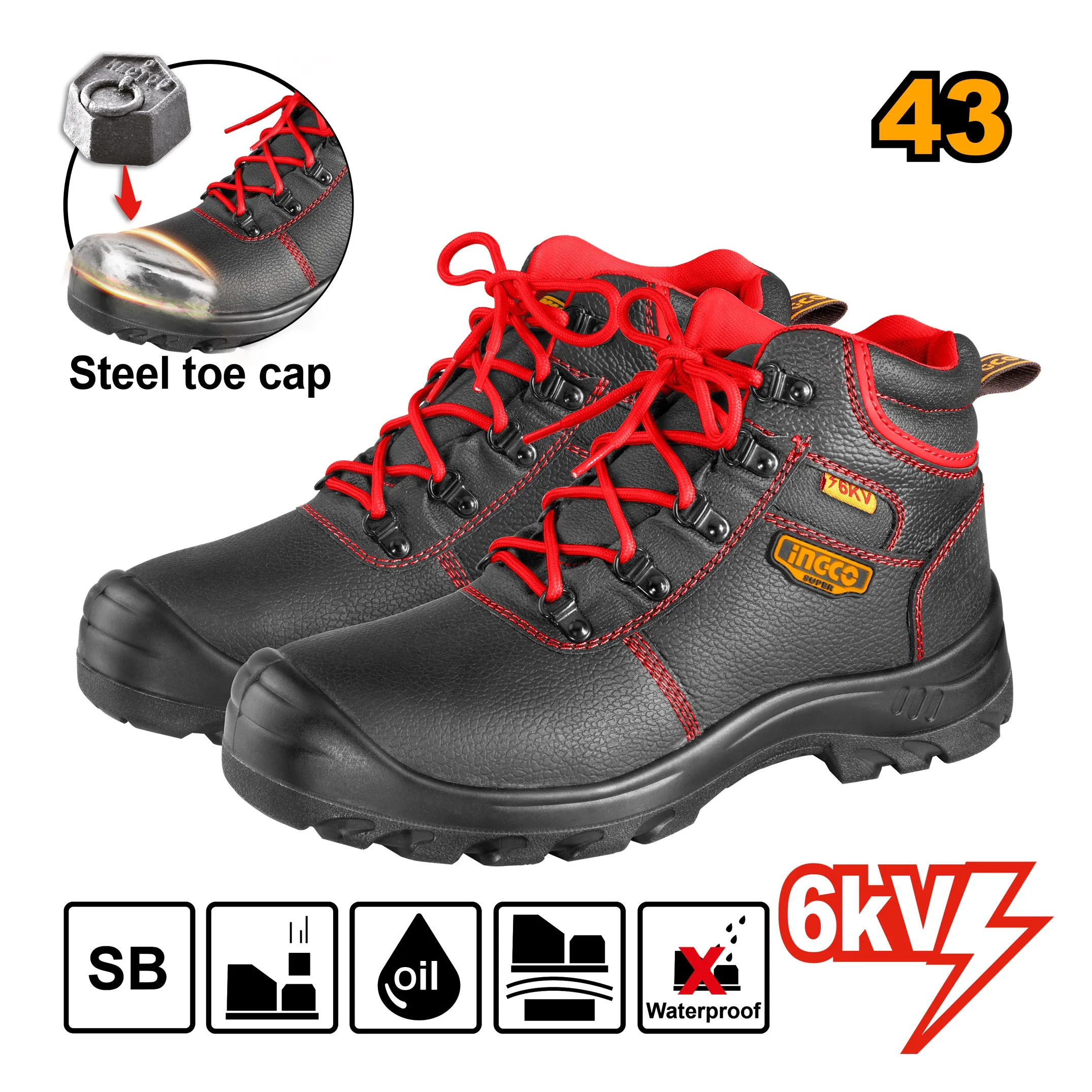 6000V Insulated Safety Boots with Steel Toe Cap SSH07IDSB.42
