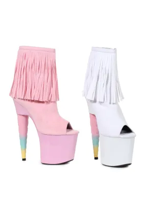 7 Unicorn Heel Platform Bootie with Fringe