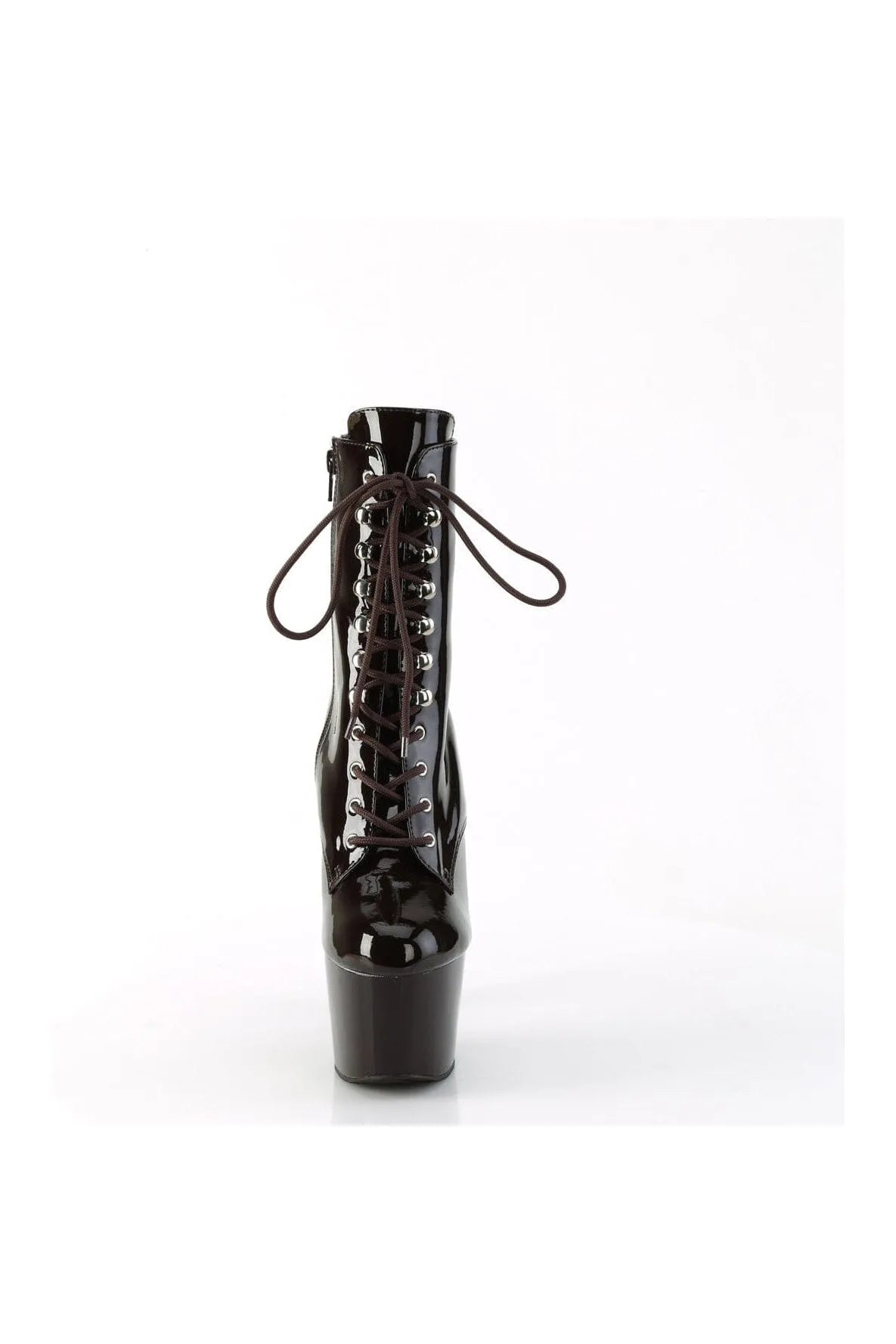 ADORE-1020 Brown Patent Ankle Boot