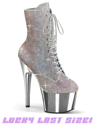 ADORE-1020CHRS- SILVER MULTI RHINESTONE & CHROME - WOMENS US SIZE 9
