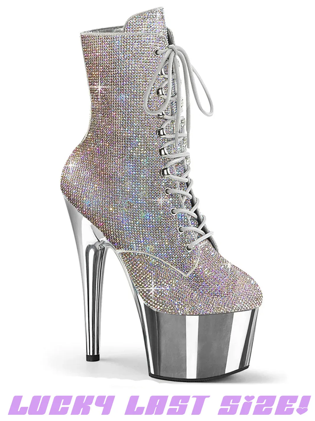 ADORE-1020CHRS- SILVER MULTI RHINESTONE & CHROME - WOMENS US SIZE 9