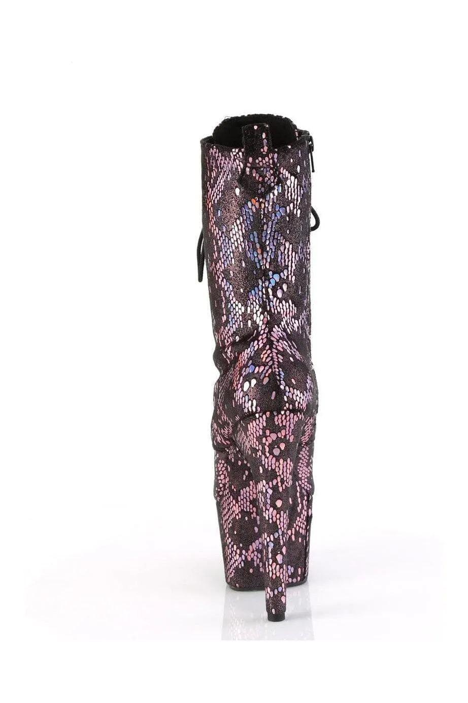 ADORE-1040SPF Pink Snake Print Ankle Boot