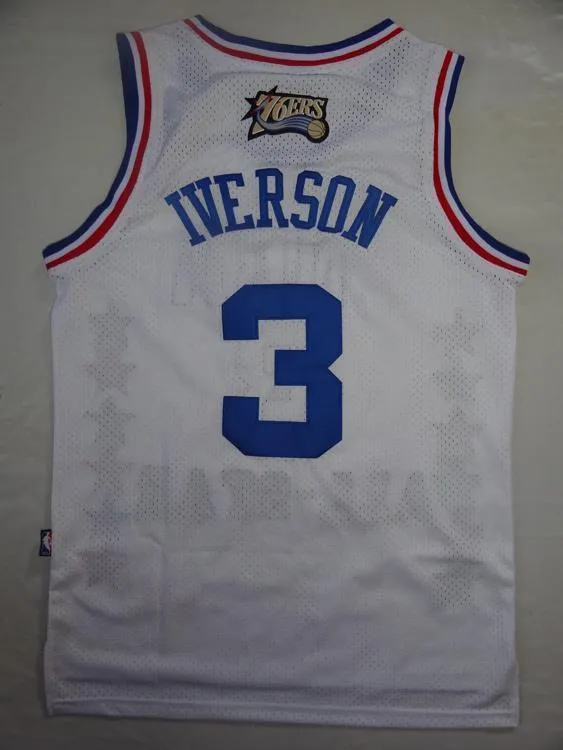 All Star Men 3 Allen Iverson Jersey White Philadelphia 76ers Jersey Fanatics