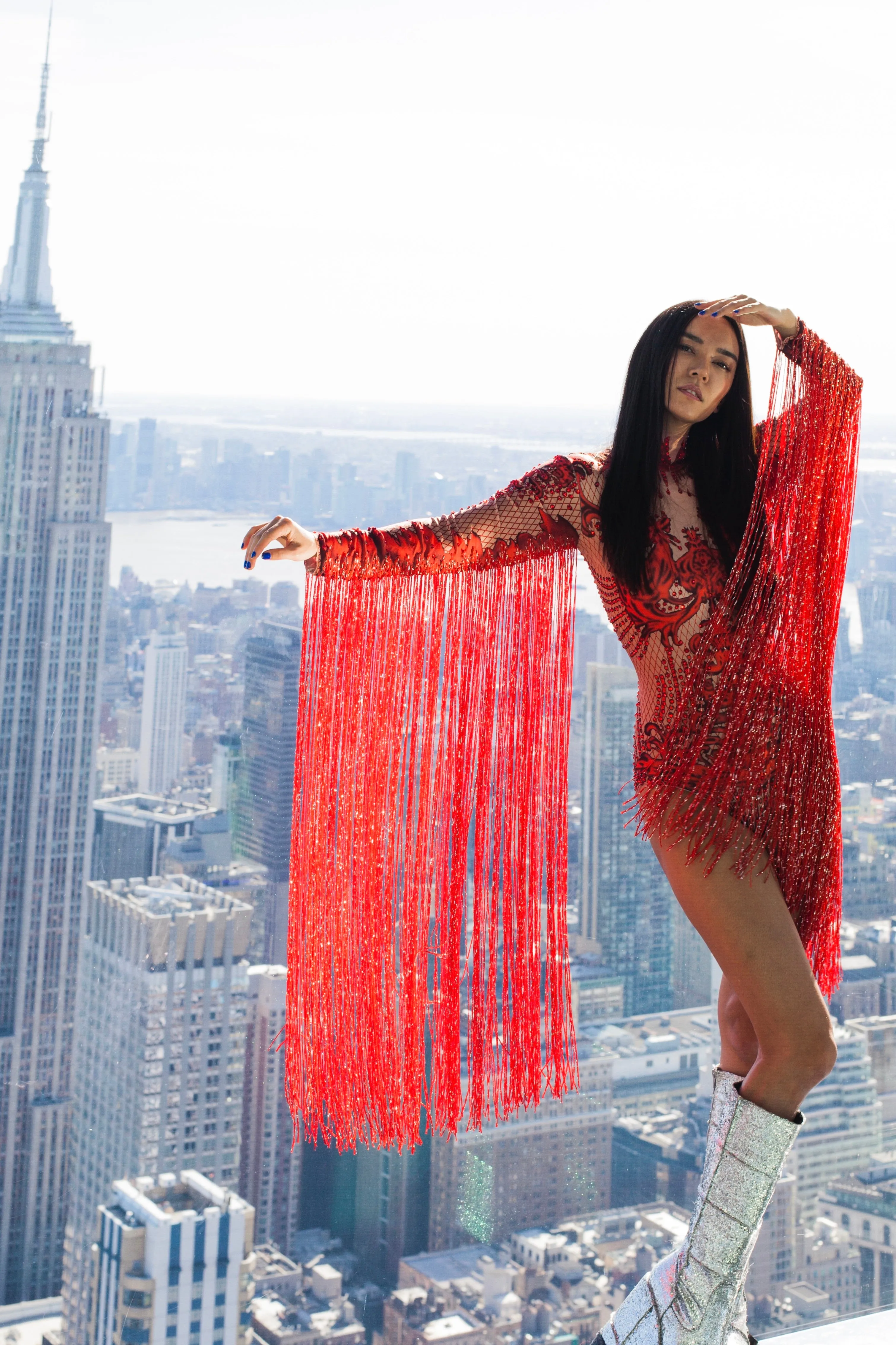 Amaterasu Red Fringed Bodysuit