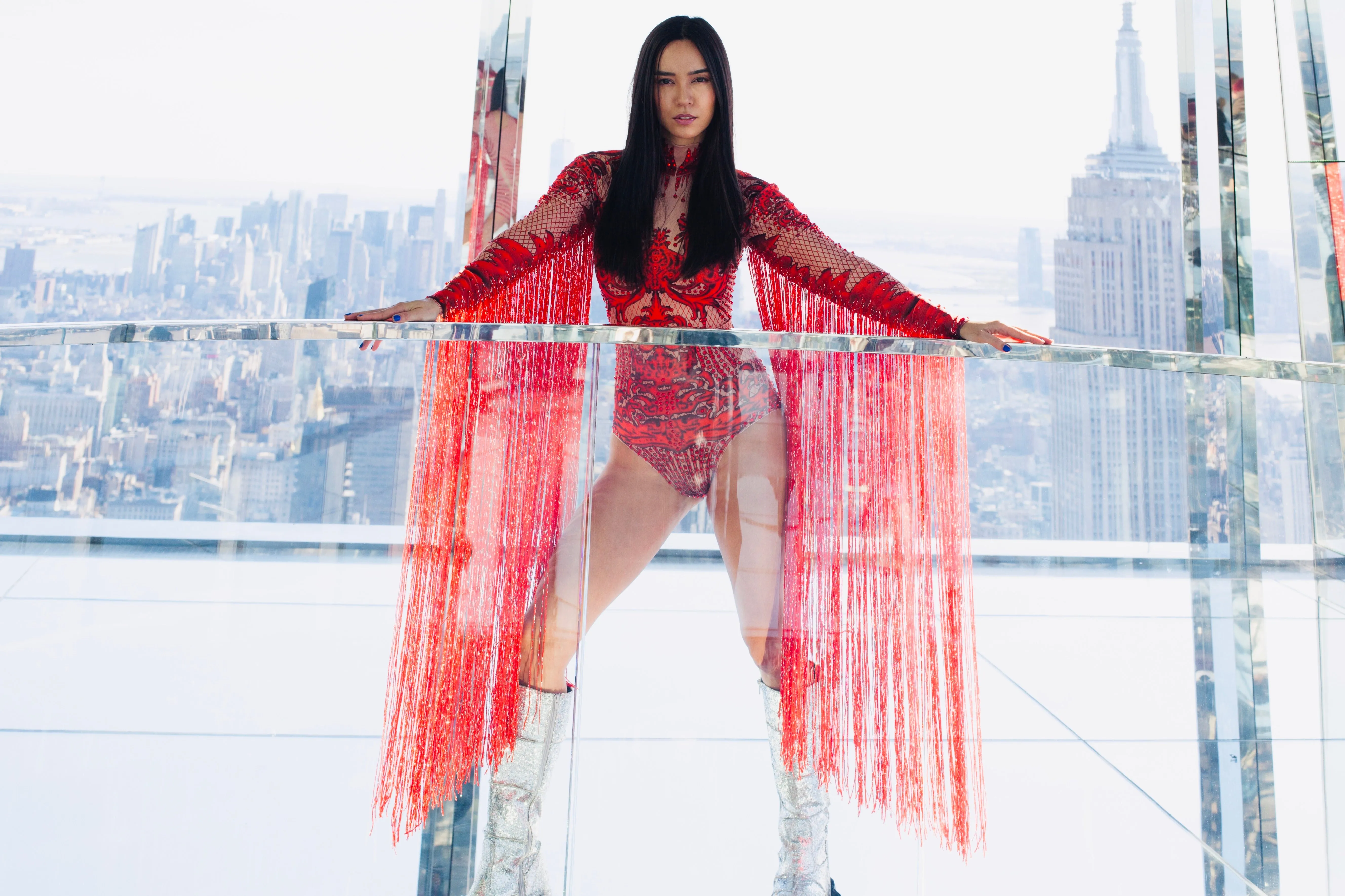 Amaterasu Red Fringed Bodysuit