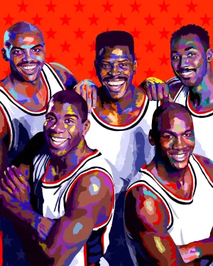 American Dream - USA Dream Team  portrait art - Limited Edition Giclee Wall Art Prints & Wall Decor - Vakseen Art