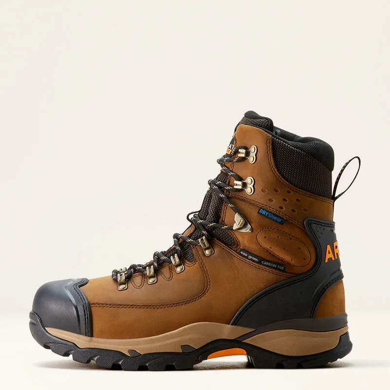 Ariat Men's Endeavor 8" Carbon Toe WP Insulated Work Boot -Brown- 10053571