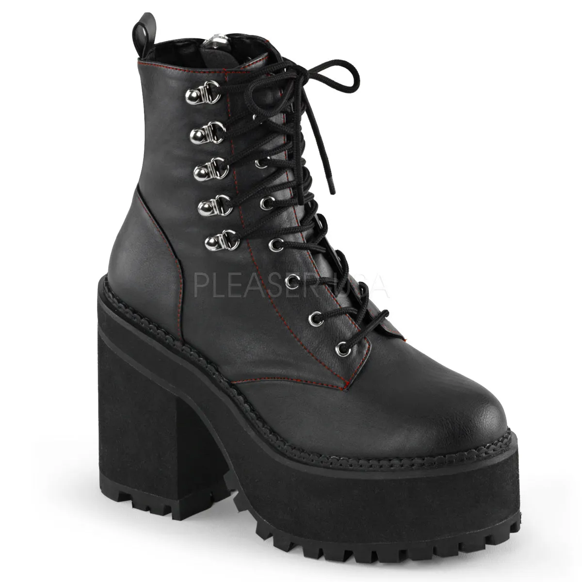 ASSAULT-100  Black Vegan Leather