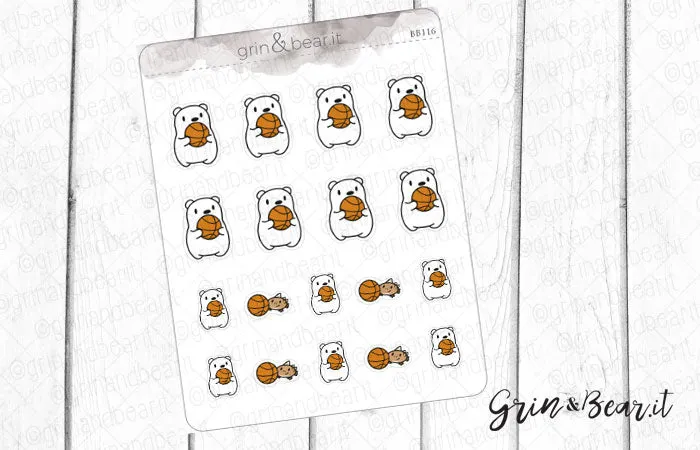 Basketball Barry! - Barry the Bear Stickers (BB116)