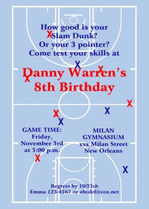 BASKETBALL COURT CUSTOM INVITATION