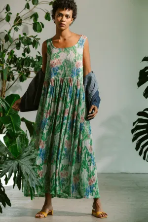 Basketball Dress - Metalic Floral Pleat