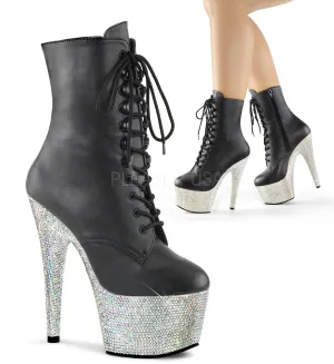 BEJEWELED-1020-7  Black Faux Leather/Silver Multi RS