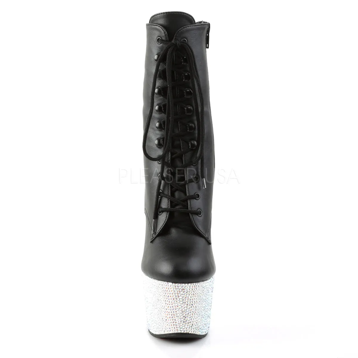 BEJEWELED-1020-7  Black Faux Leather/Silver Multi RS