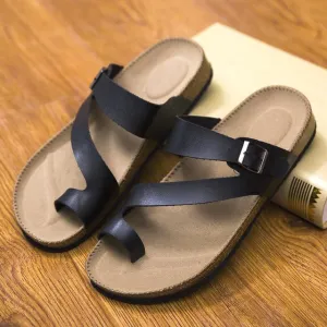 Big Size Unisex Brand Couples Cork Flipflops  Clip Toe Platform Beach Slippers