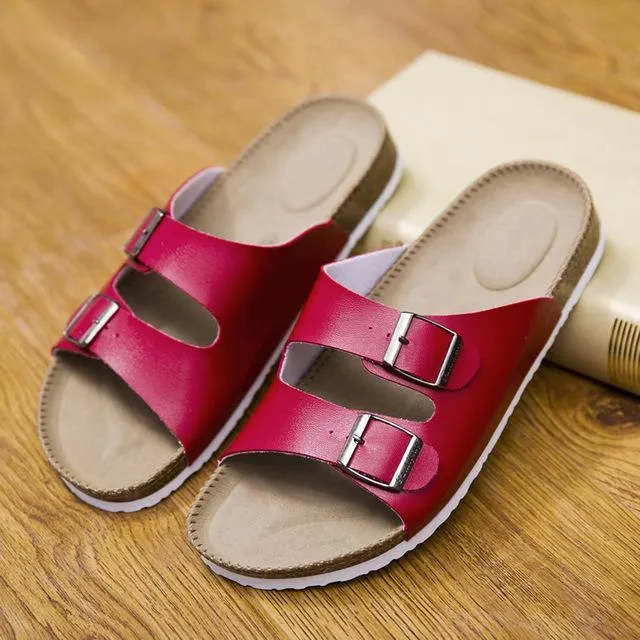 Big Size Unisex Brand Couples Cork Flipflops  Clip Toe Platform Beach Slippers