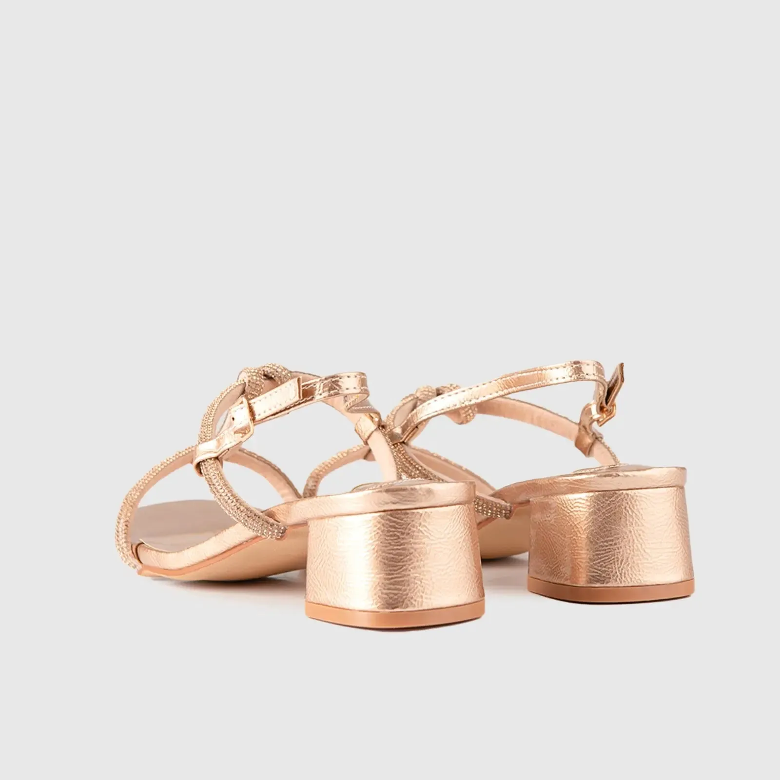 Block Heel Evening Sandal Gold 01613