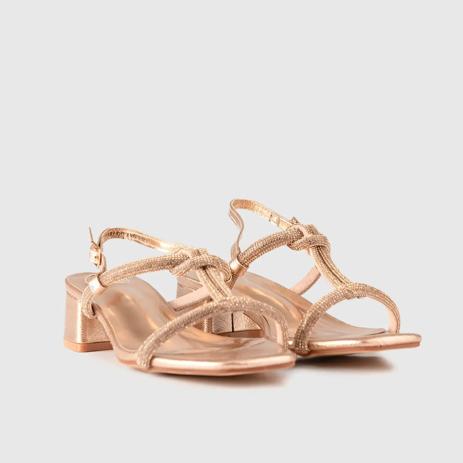 Block Heel Evening Sandal Gold 01613