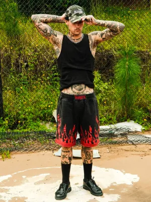 BURNER JERSEY SHORTS - RED/BLACK