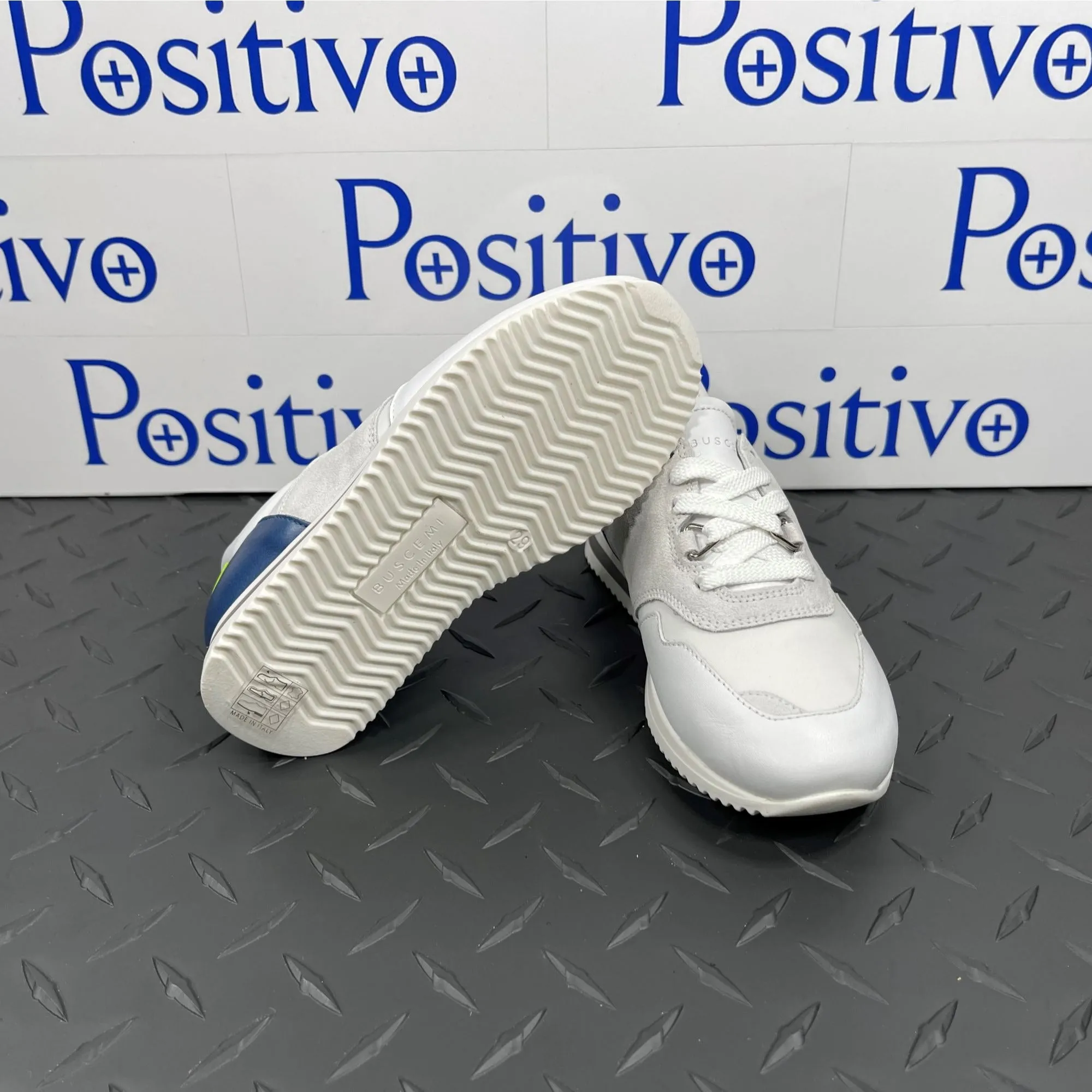 Buscemi Ventura Kid White Trio Leather Sneakers Toddlers