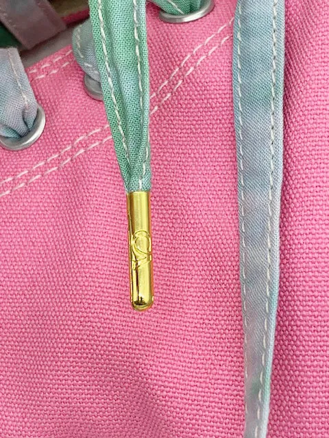CA Lace “Pink and Green Tie Dyed” Cotton Hand Crafted Quarter Shoe Laces with Custom CA Brass Aglet