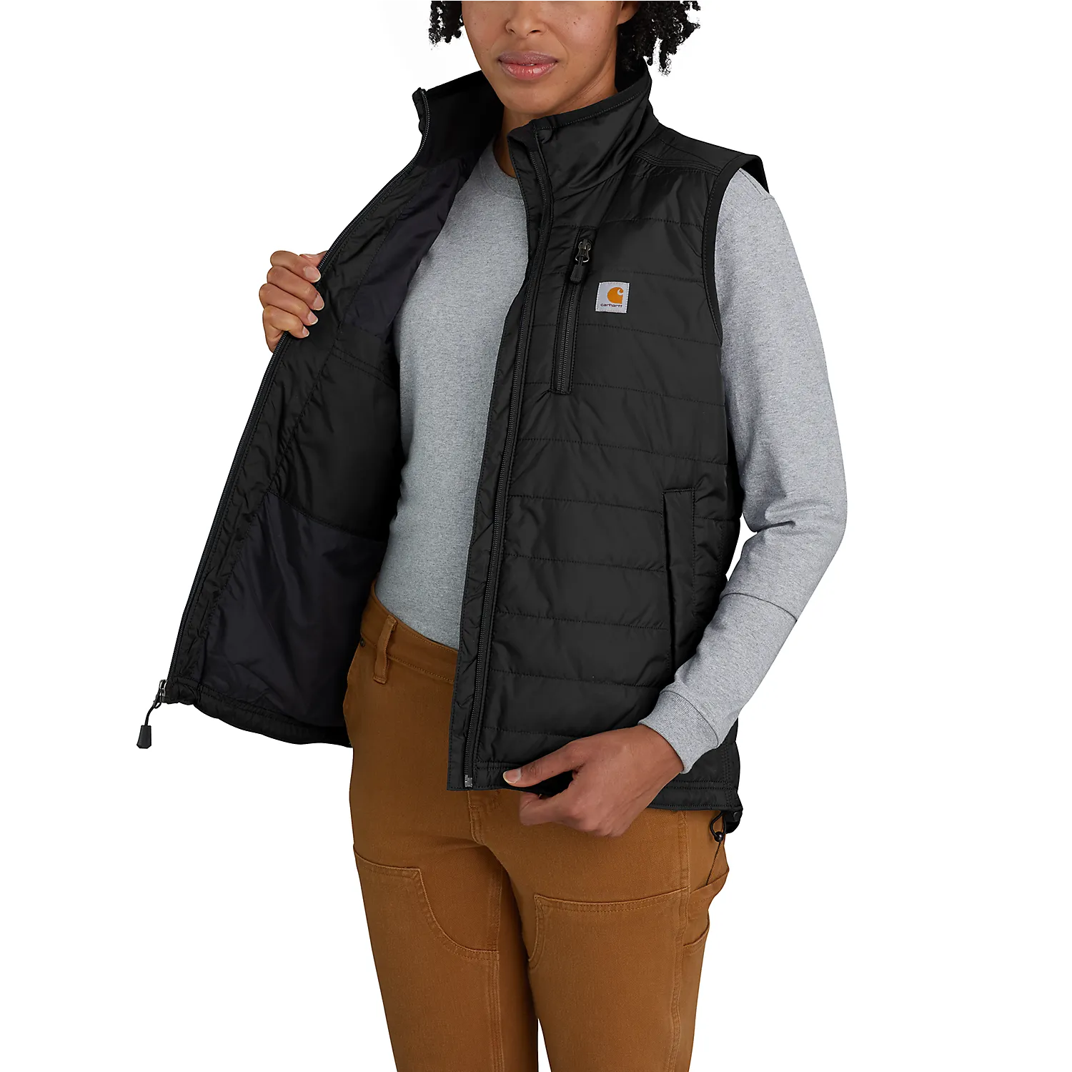 Carhartt Women's Rain Defender Nylon Insulated Vest - 104315 N04 Black