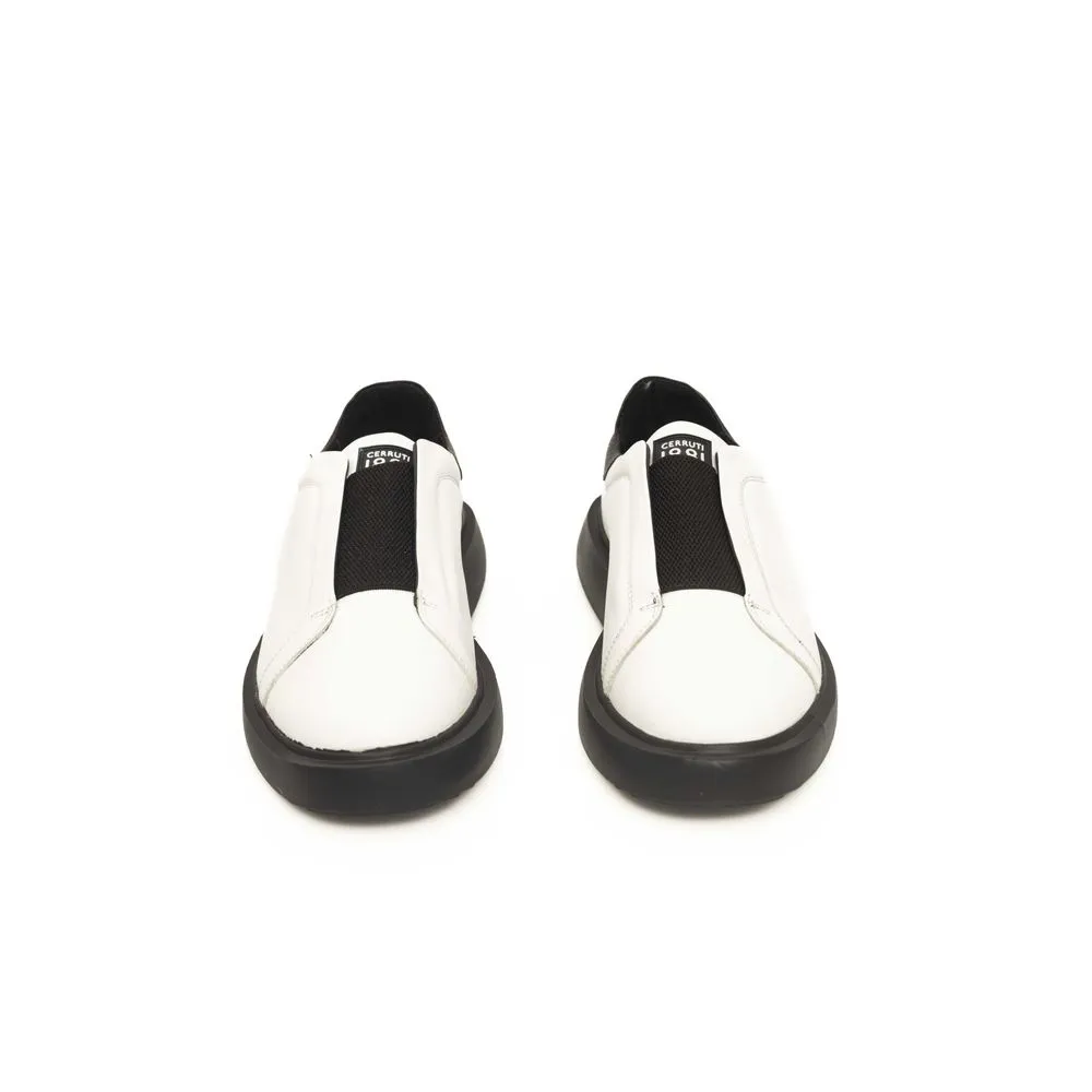 Cerruti 1881 White Calfskin Men Sneaker