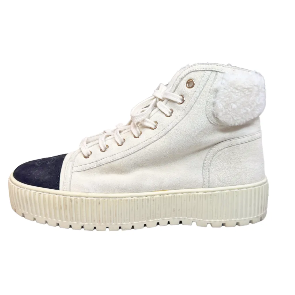 Chanel White Platform Sneaker Hightop, 39