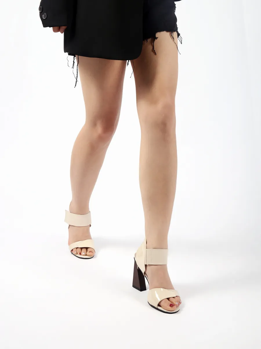 Cheska Apricot Leather Heel