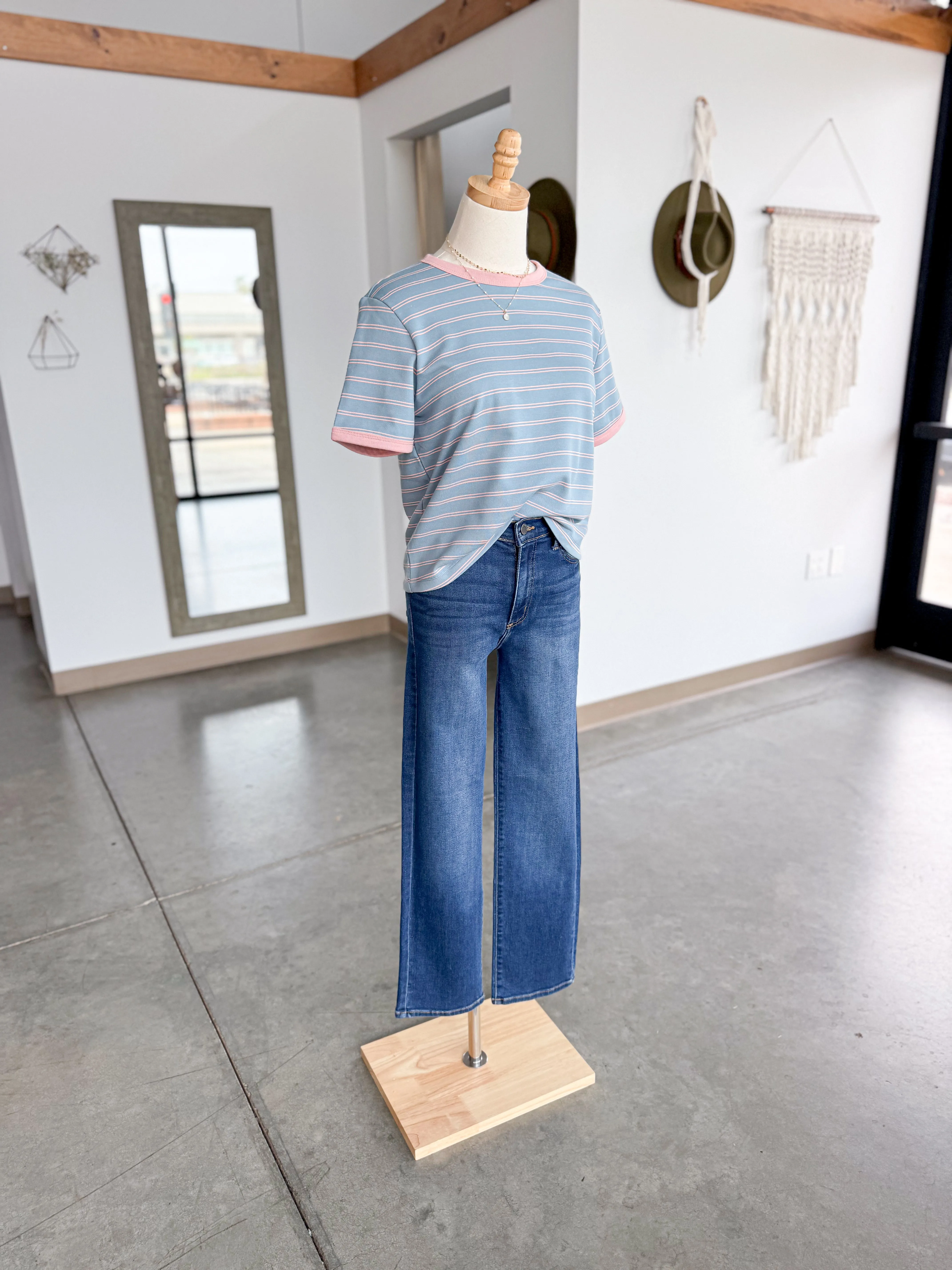 Cyn Stripped Top Blue/Pink