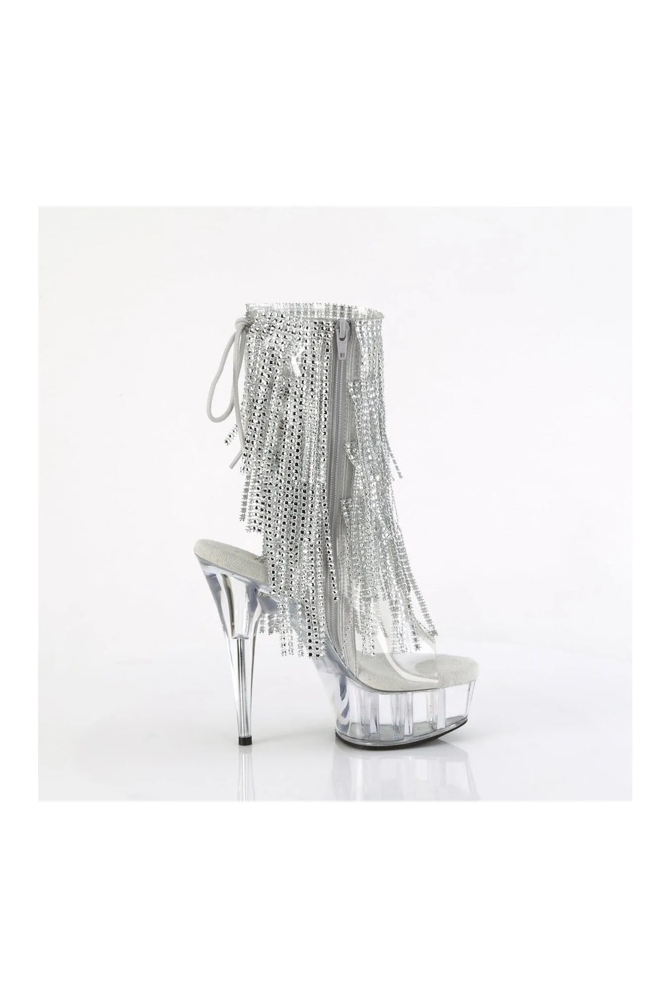 DELIGHT-1017RSF Clear Vinyl Ankle Boot