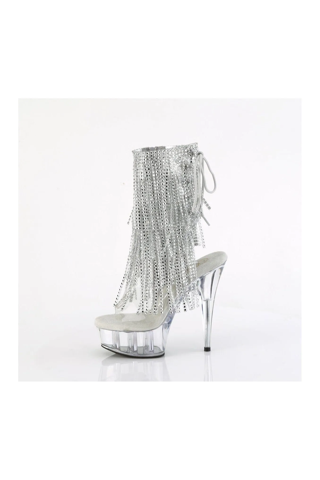 DELIGHT-1017RSF Clear Vinyl Ankle Boot