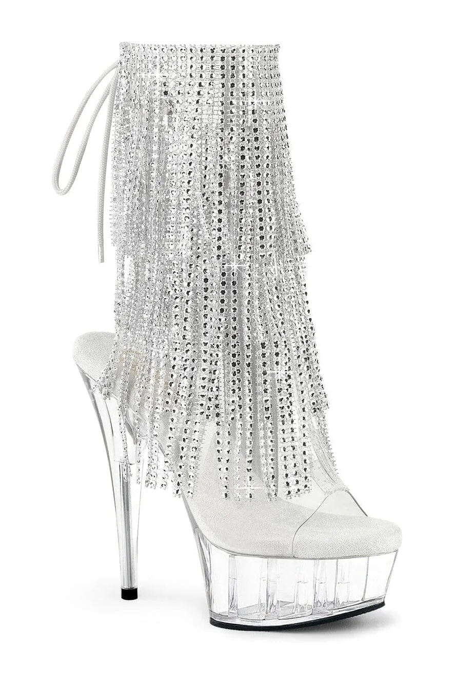 DELIGHT-1017RSF Clear Vinyl Ankle Boot