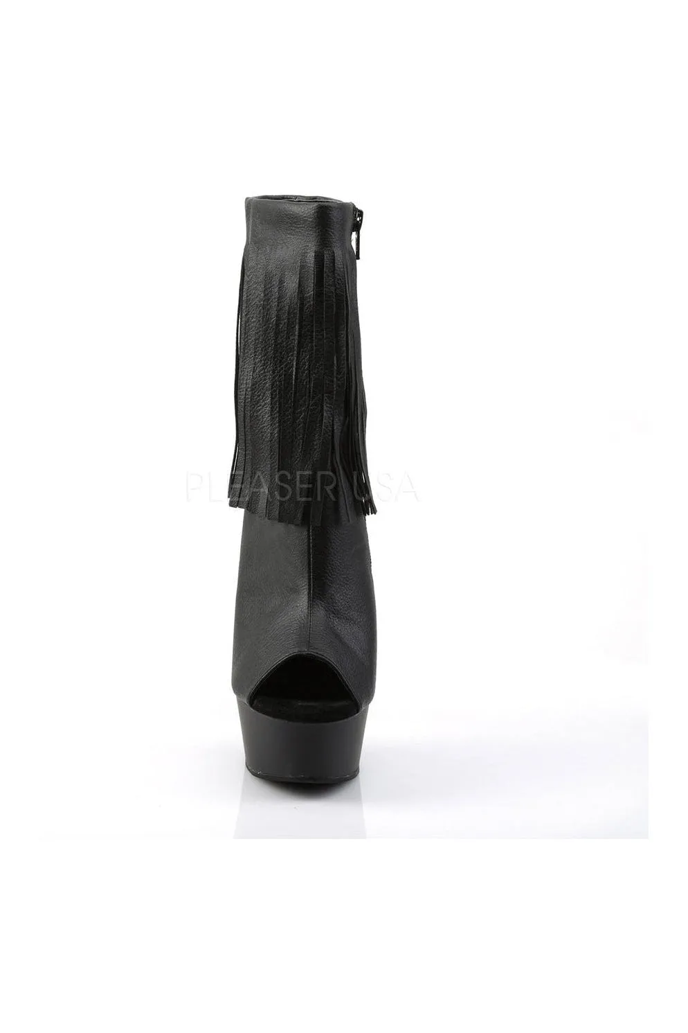 DELIGHT-1019 Platform Boot  | Black Faux Leather