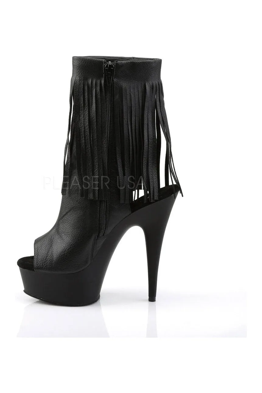 DELIGHT-1019 Platform Boot  | Black Faux Leather