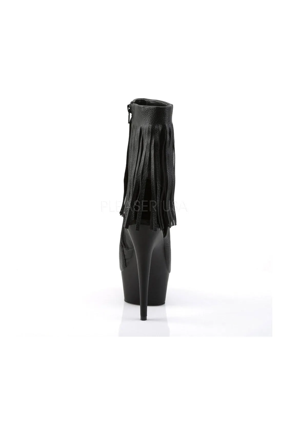 DELIGHT-1019 Platform Boot  | Black Faux Leather