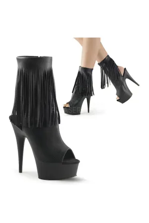 DELIGHT-1019 Platform Boot  | Black Faux Leather