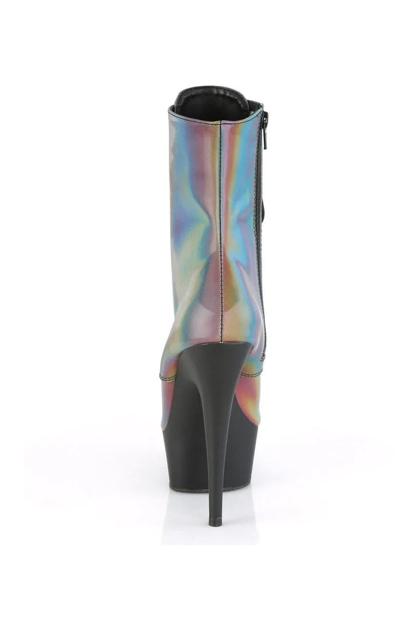 DELIGHT-1020REFL Exotic Ankle Boot | Rainbow Reflective