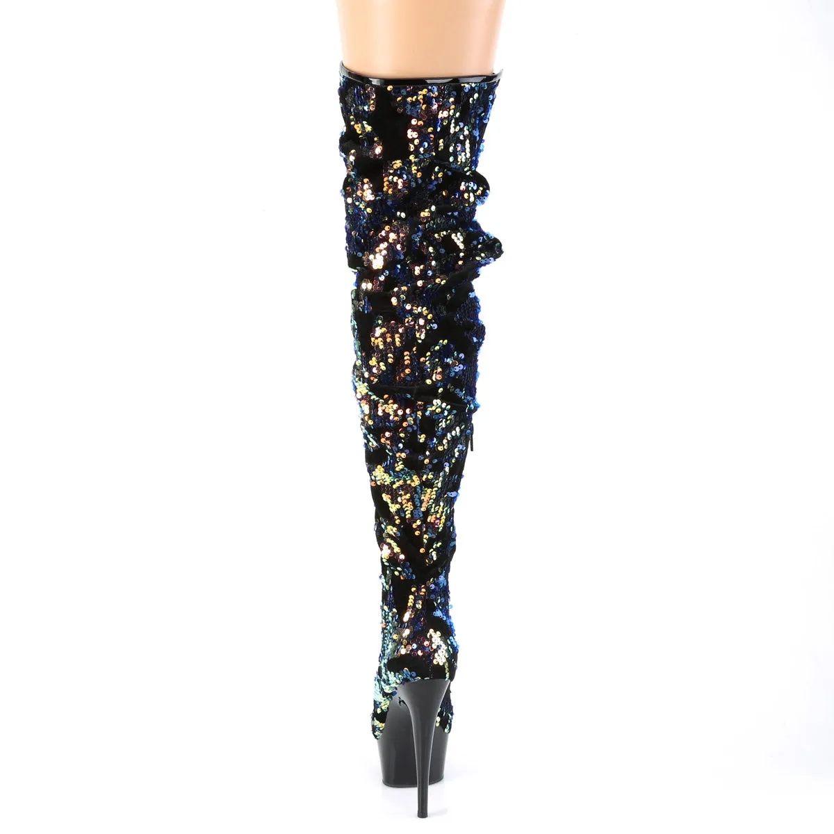 DELIGHT-3004  Blue Iridescent Sequins/Black
