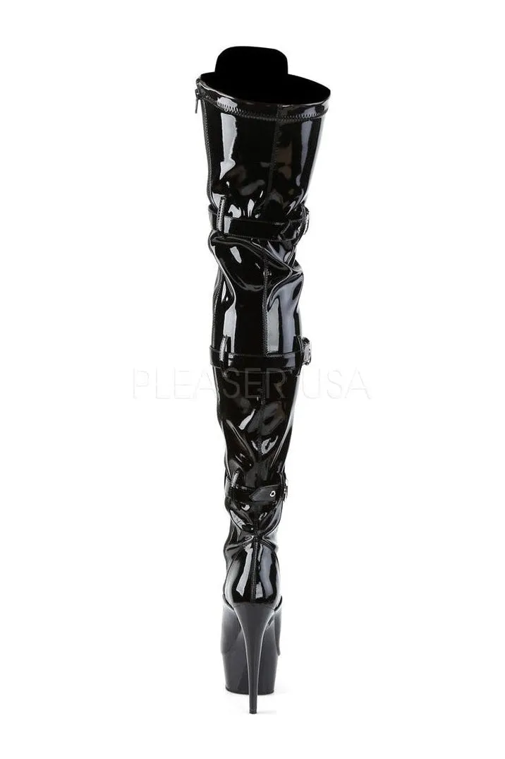 DELIGHT-3028 Platform Boot  | Black Patent