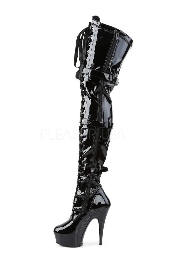 DELIGHT-3028 Platform Boot  | Black Patent