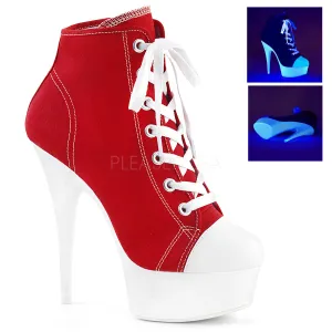 DELIGHT-600SK-02  Red Canvas/Neon White