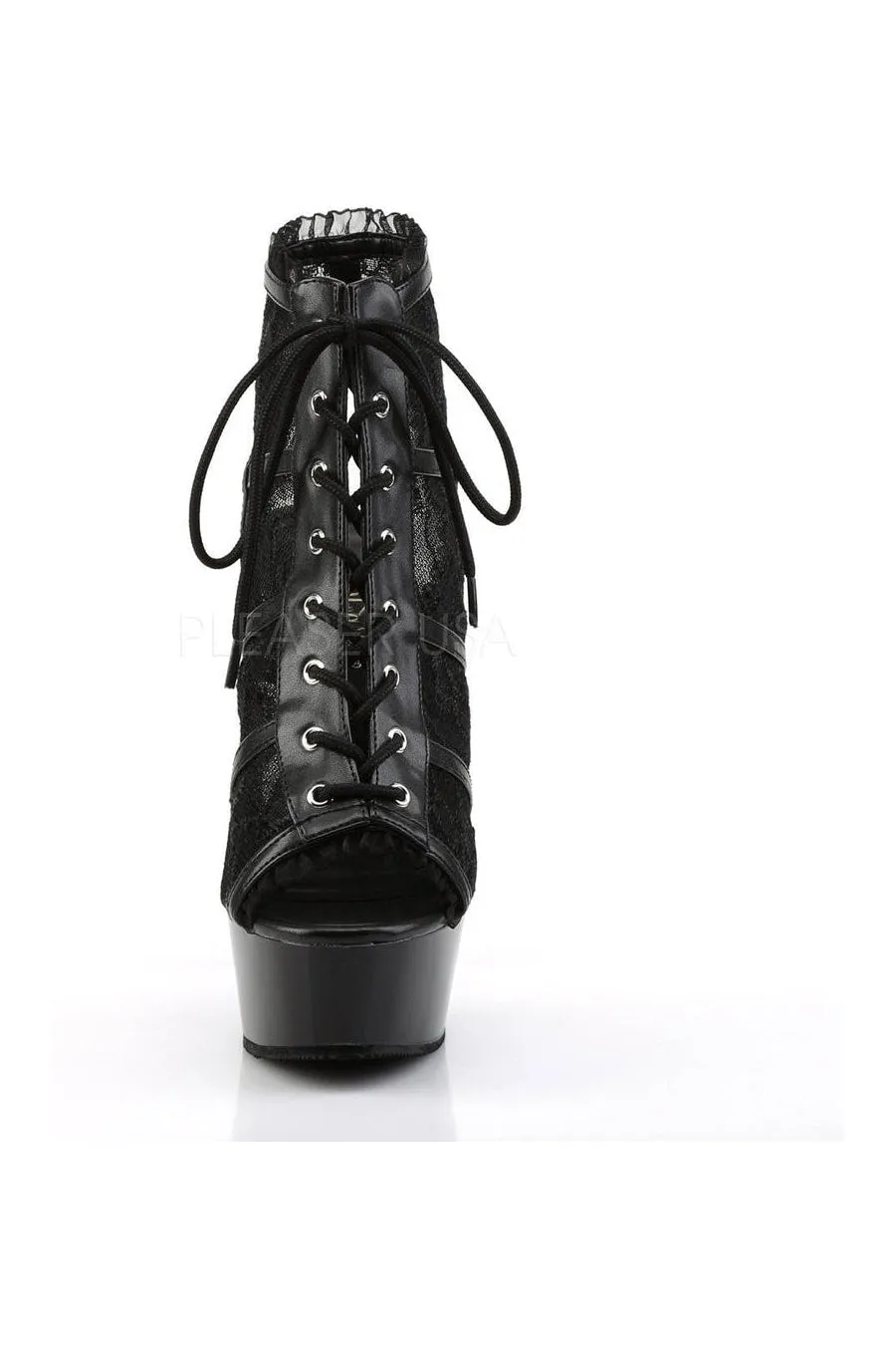 DELIGHT-696LC Platform Boot  | Black Fabric