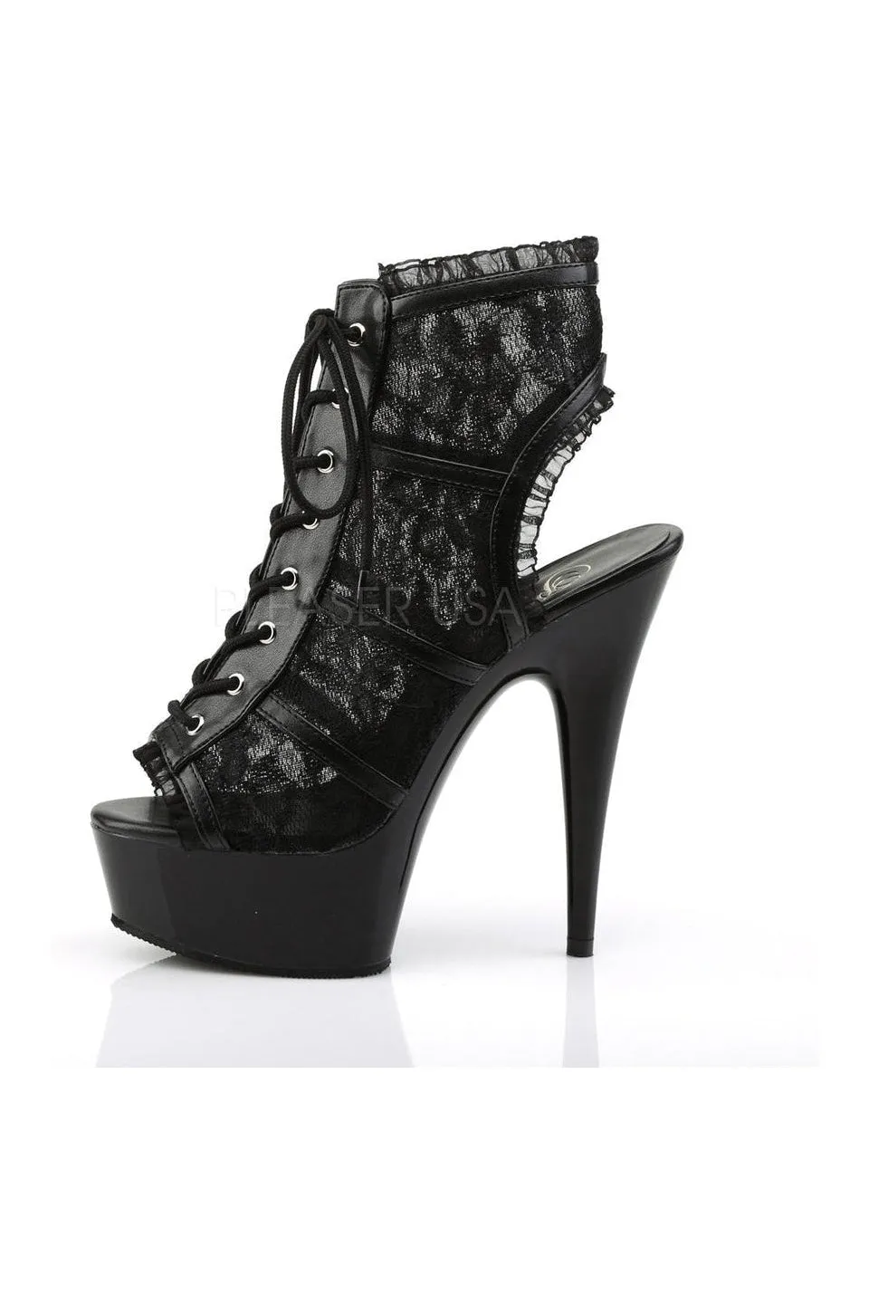 DELIGHT-696LC Platform Boot  | Black Fabric