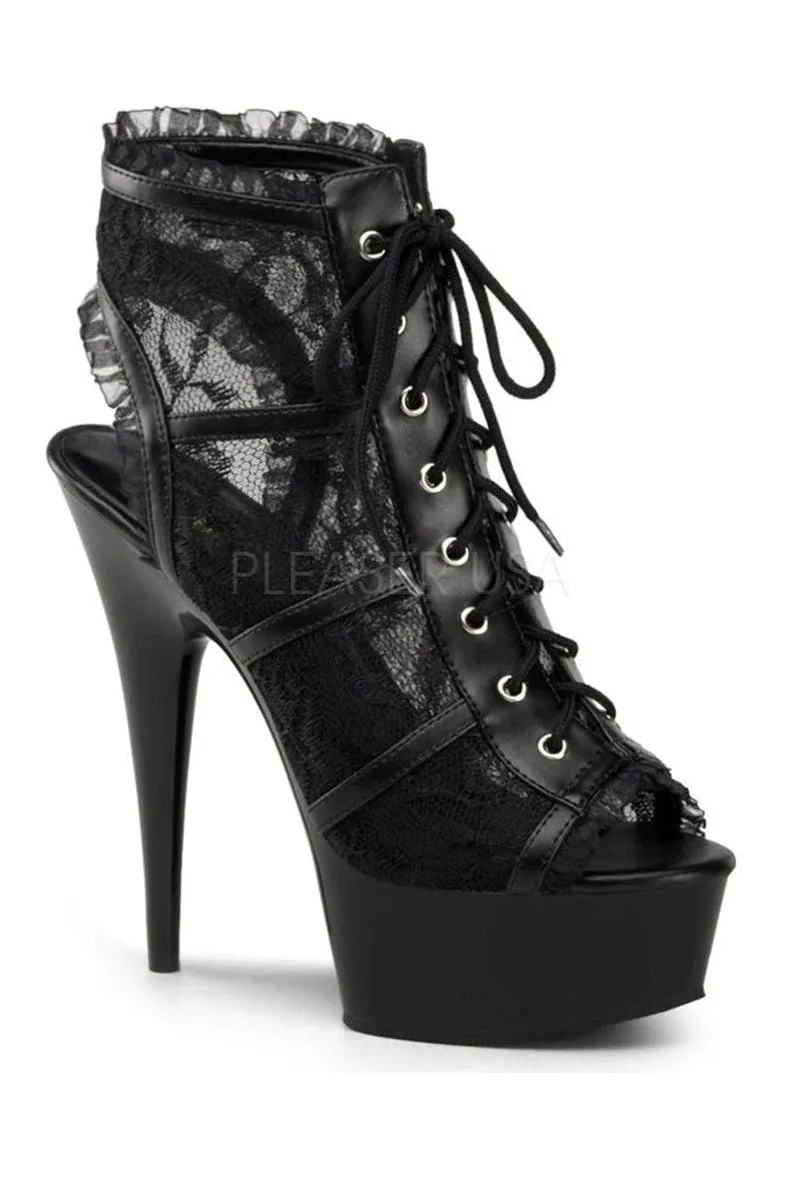 DELIGHT-696LC Platform Boot  | Black Fabric