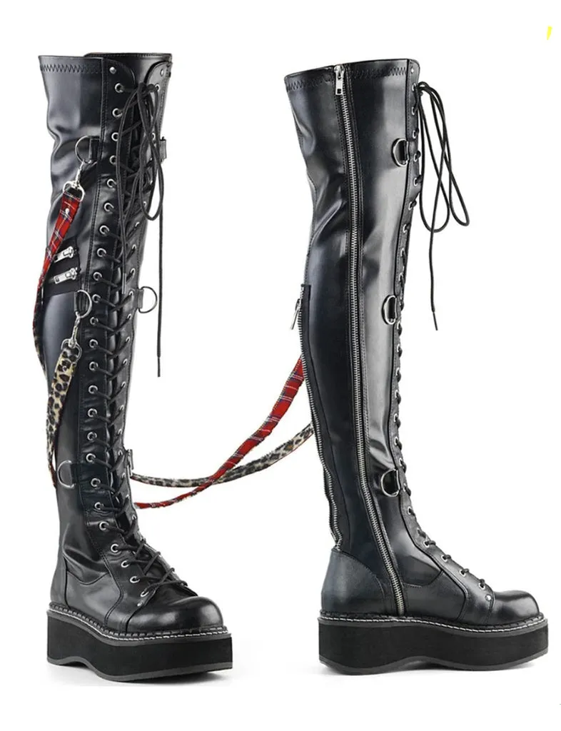 DEMONIA EMILY 377 PLATFORM BOOTS