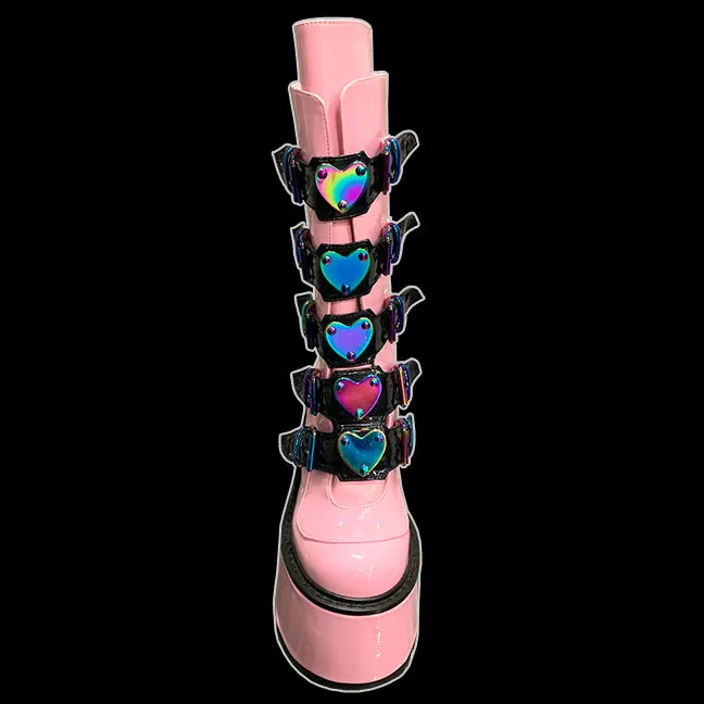 Demonia - FashioNation SWING-230 Pink Holographic Boot