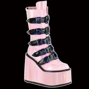 Demonia - FashioNation SWING-230 Pink Holographic Boot