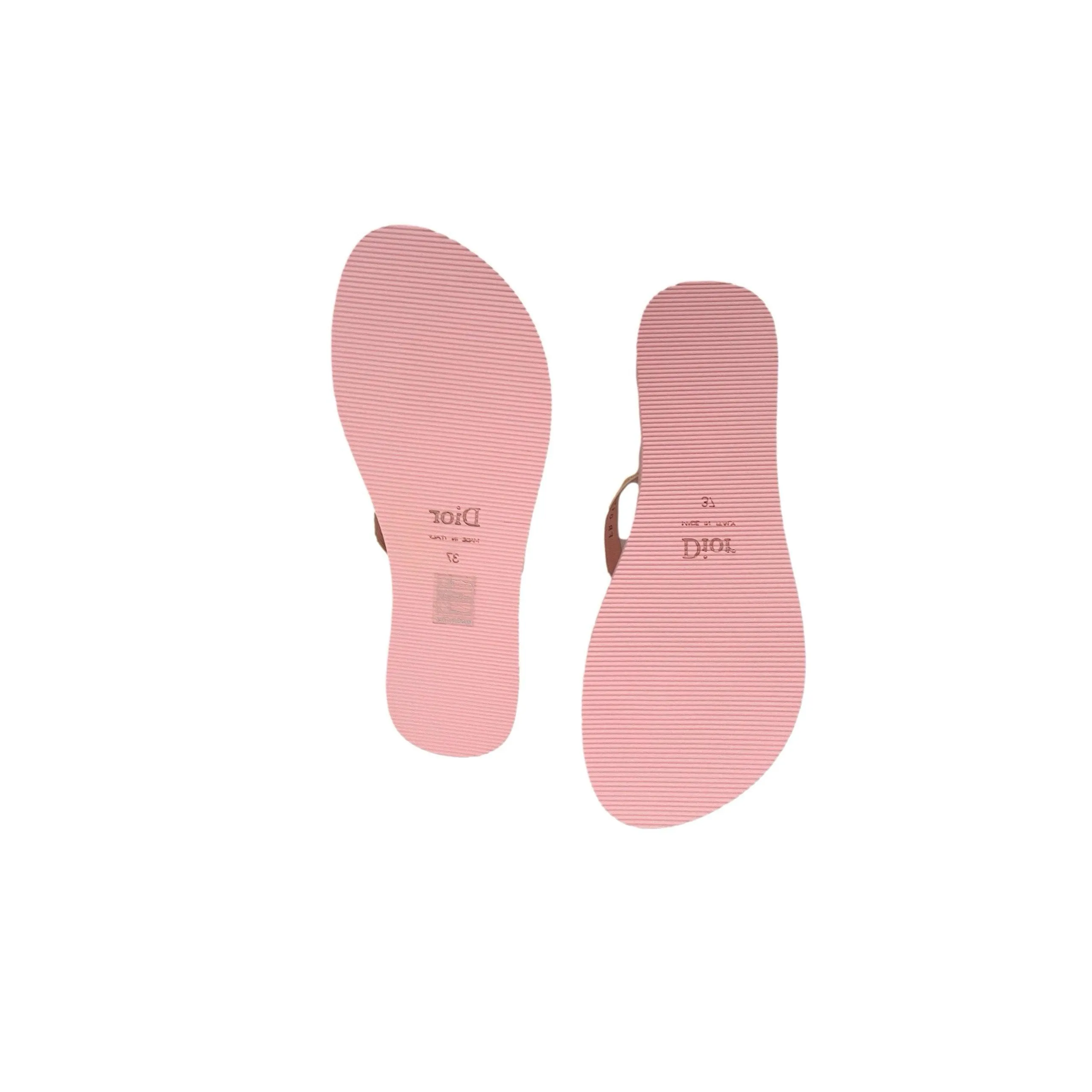 Dior Pink Logo Floral Sandals