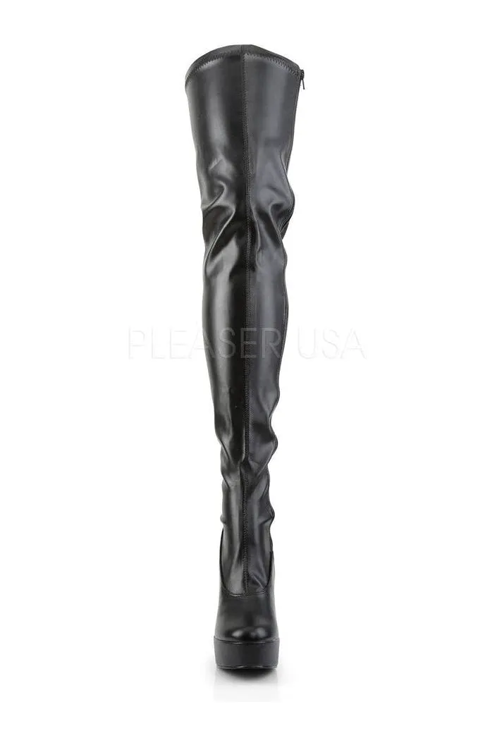 ELECTRA-3000Z Platform Boot  | Black Faux Leather